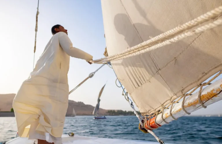 The view from aboard a felucca on the Nile at Aswan