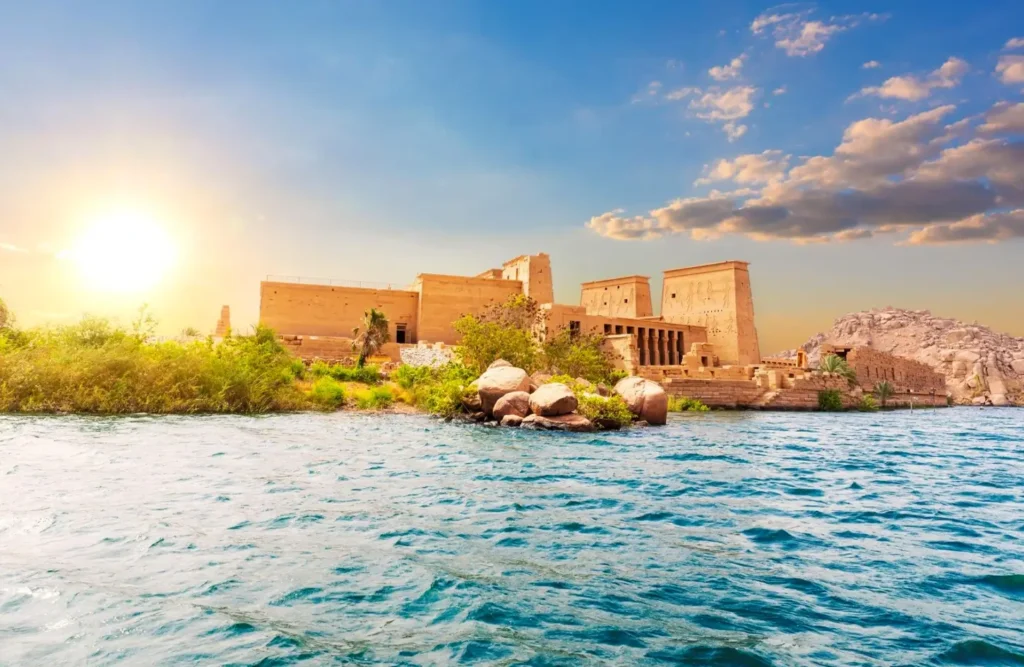 The Philae Temple seen from outside in daylight