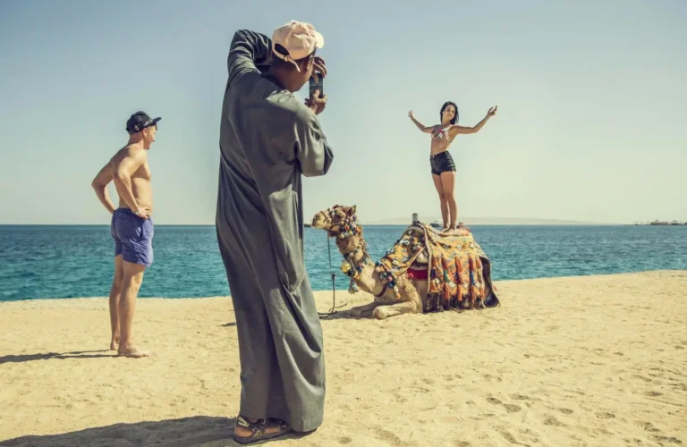 A couple on a Red Sea beach